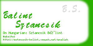 balint sztancsik business card